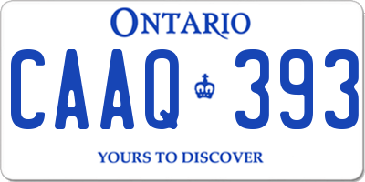 ON license plate CAAQ393