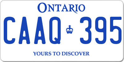 ON license plate CAAQ395