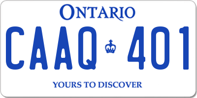 ON license plate CAAQ401