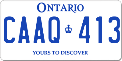 ON license plate CAAQ413