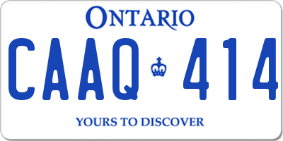 ON license plate CAAQ414