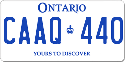 ON license plate CAAQ440