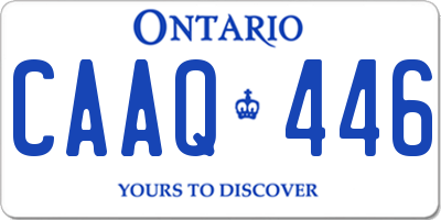 ON license plate CAAQ446