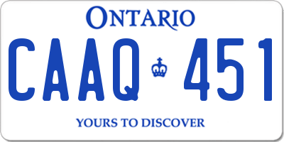 ON license plate CAAQ451