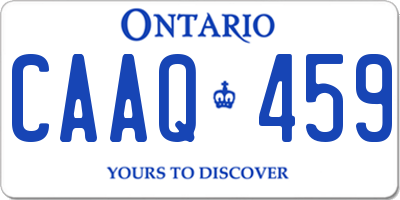 ON license plate CAAQ459