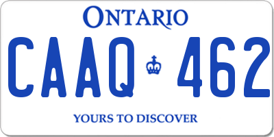 ON license plate CAAQ462