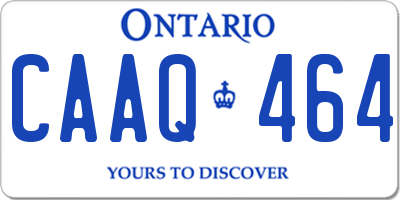 ON license plate CAAQ464