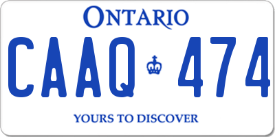 ON license plate CAAQ474