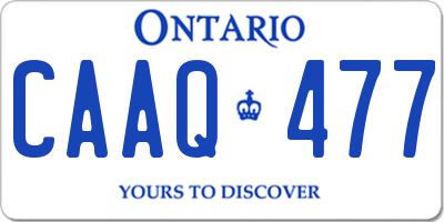 ON license plate CAAQ477