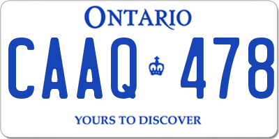 ON license plate CAAQ478