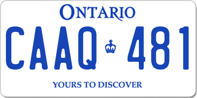 ON license plate CAAQ481