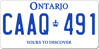 ON license plate CAAQ491