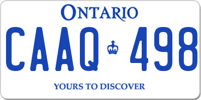 ON license plate CAAQ498