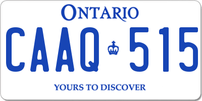 ON license plate CAAQ515