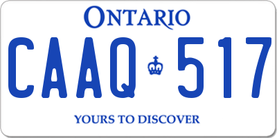 ON license plate CAAQ517