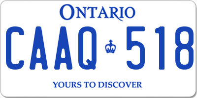 ON license plate CAAQ518