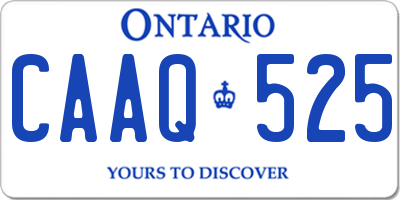 ON license plate CAAQ525