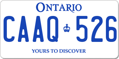 ON license plate CAAQ526