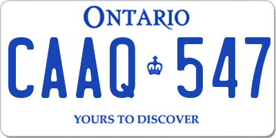 ON license plate CAAQ547