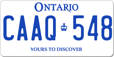 ON license plate CAAQ548