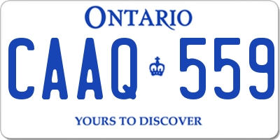 ON license plate CAAQ559