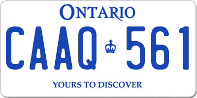 ON license plate CAAQ561