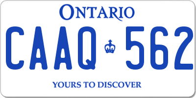 ON license plate CAAQ562