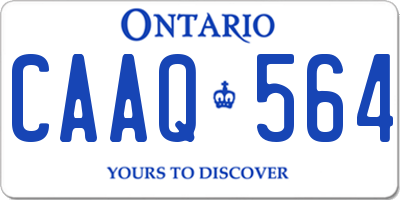 ON license plate CAAQ564