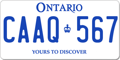 ON license plate CAAQ567