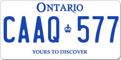 ON license plate CAAQ577