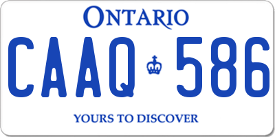 ON license plate CAAQ586