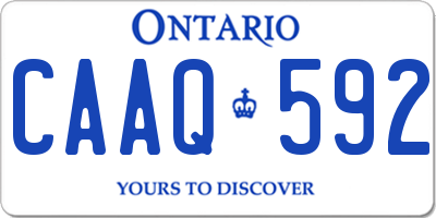 ON license plate CAAQ592