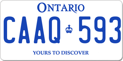 ON license plate CAAQ593