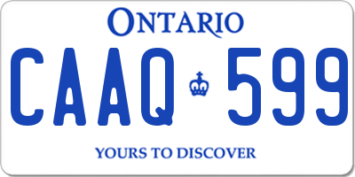 ON license plate CAAQ599