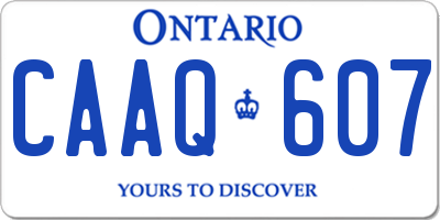 ON license plate CAAQ607