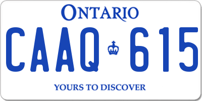 ON license plate CAAQ615