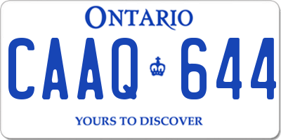 ON license plate CAAQ644