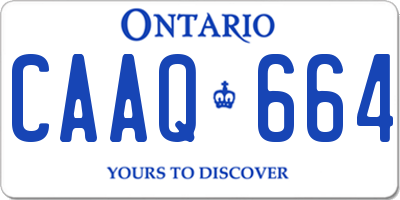 ON license plate CAAQ664