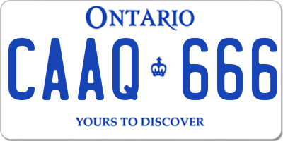 ON license plate CAAQ666