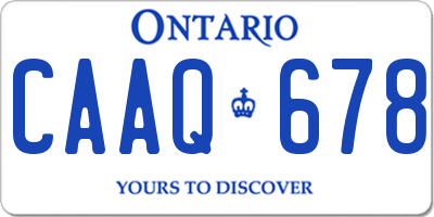 ON license plate CAAQ678