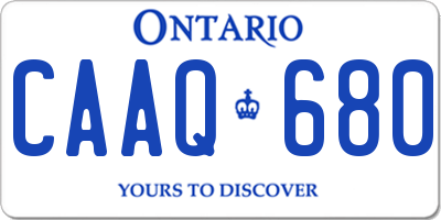 ON license plate CAAQ680