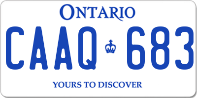 ON license plate CAAQ683