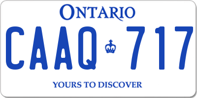 ON license plate CAAQ717