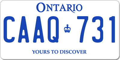 ON license plate CAAQ731