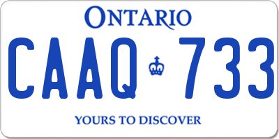 ON license plate CAAQ733