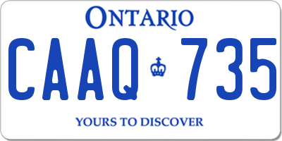 ON license plate CAAQ735