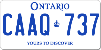 ON license plate CAAQ737