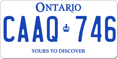 ON license plate CAAQ746