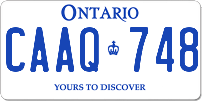 ON license plate CAAQ748