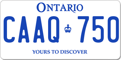 ON license plate CAAQ750